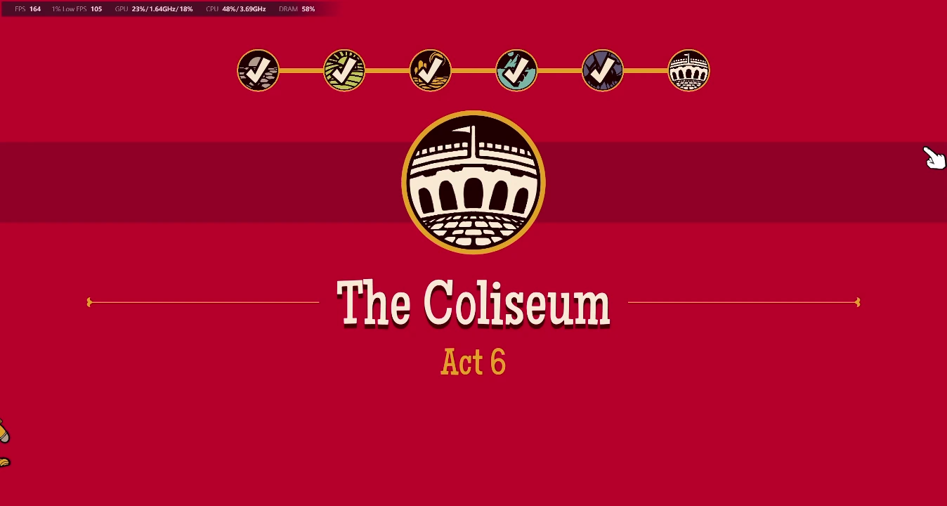The Coliseum Act 6 title shown after Round 100